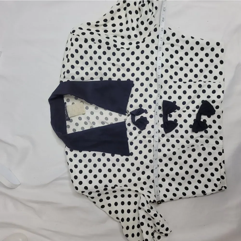 VINTAGE 80s set polka-dot high waist shorts and crop top S - Picture 6 of 15